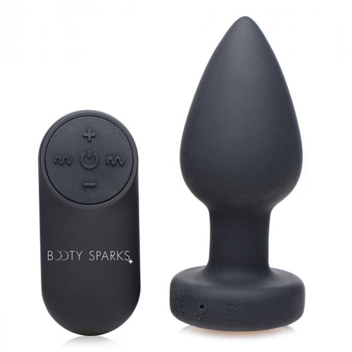 BOOTY SPARKS SILICONE LED PLUG VIBRATING MEDIUM - XRAG253M