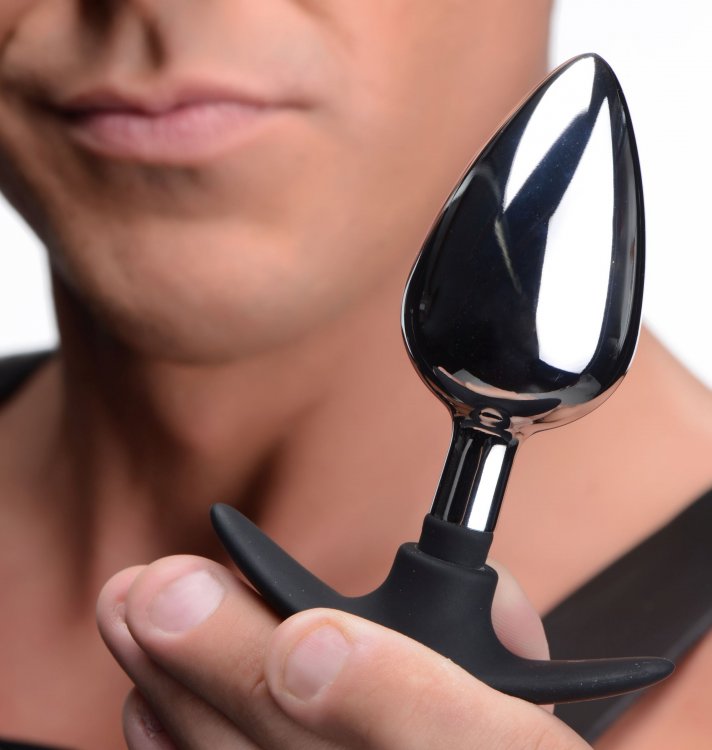MASTER SERIES DARK INVADER METAL & SILICONE ANAL PLUG LARGE - XRAG343LG