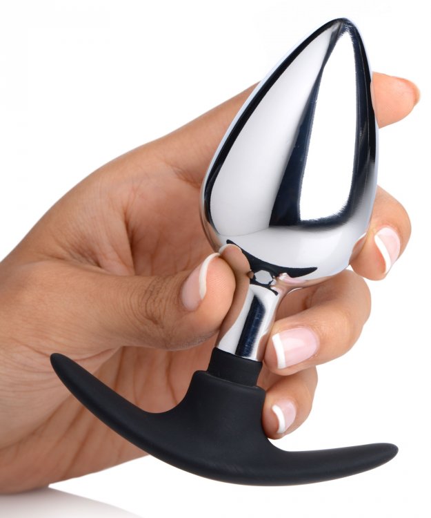MASTER SERIES DARK INVADER METAL & SILICONE ANAL PLUG LARGE - XRAG343LG