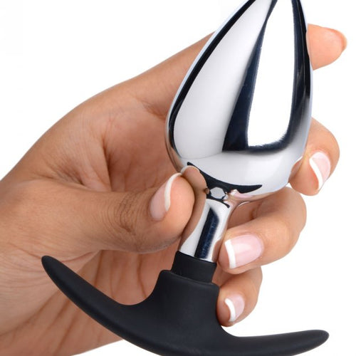 MASTER SERIES DARK INVADER METAL & SILICONE ANAL PLUG LARGE - XRAG343LG
