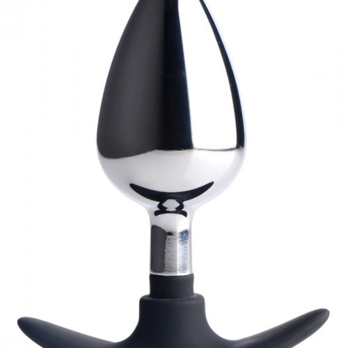 MASTER SERIES DARK INVADER METAL & SILICONE ANAL PLUG LARGE - XRAG343LG