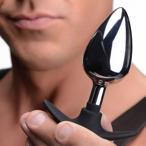 MASTER SERIES DARK INVADER METAL & SILICONE ANAL PLUG LARGE - XRAG343LG