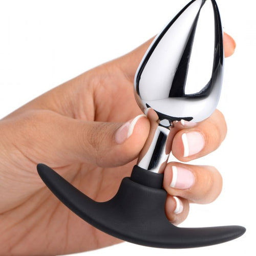 MASTER SERIES DARK INVADER METAL & SILICONE ANAL PLUG MEDIUM - XRAG343MD