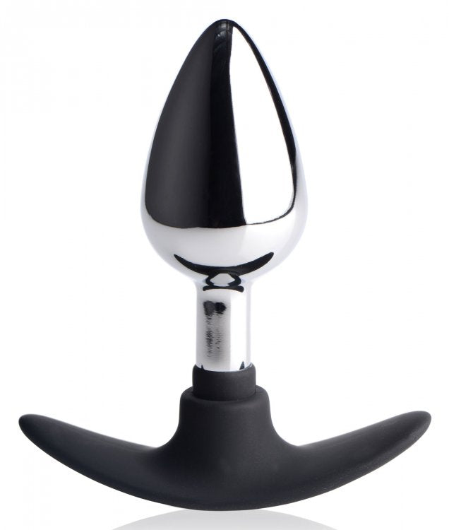 MASTER SERIES DARK INVADER METAL & SILICONE ANAL PLUG MEDIUM - XRAG343MD