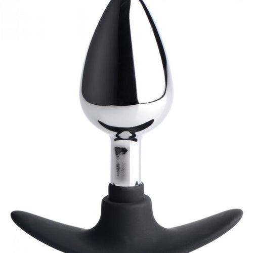 MASTER SERIES DARK INVADER METAL & SILICONE ANAL PLUG MEDIUM - XRAG343MD