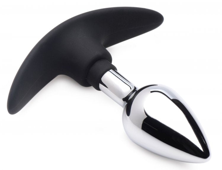 MASTER SERIES DARK INVADER METAL & SILICONE ANAL PLUG SMALL - XRAG343SM