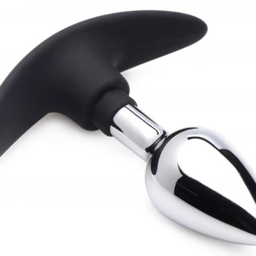 MASTER SERIES DARK INVADER METAL & SILICONE ANAL PLUG SMALL - XRAG343SM