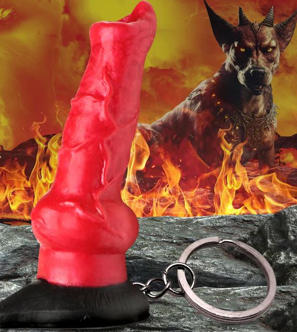 CREATURE COCKS HELL HOUND SILICONE KEYCHAIN - XRAH424