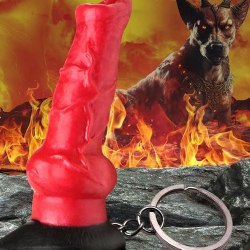CREATURE COCKS HELL HOUND SILICONE KEYCHAIN - XRAH424