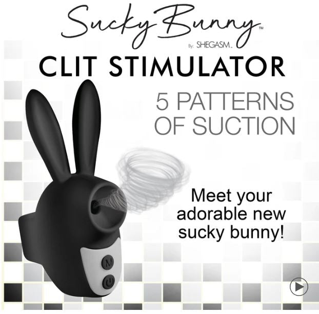 SUCKY BUNNY CLIT STIMULATOR BLACK - XRAH465BLK
