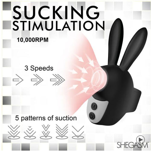 SUCKY BUNNY CLIT STIMULATOR BLACK - XRAH465BLK