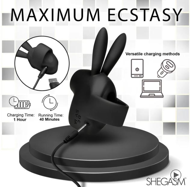 SUCKY BUNNY CLIT STIMULATOR BLACK - XRAH465BLK