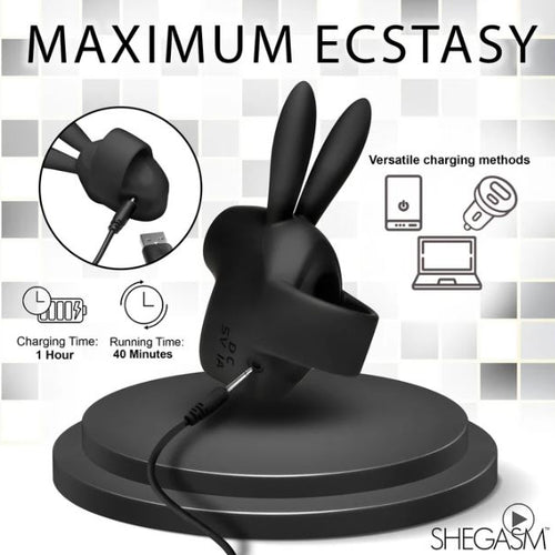 SUCKY BUNNY CLIT STIMULATOR BLACK - XRAH465BLK