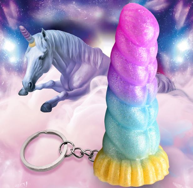 CREATURE COCKS MYSTIQUE UNICORN SILICONE KEYCHAIN - XRAH468