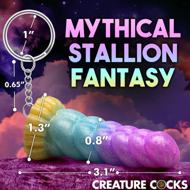 CREATURE COCKS MYSTIQUE UNICORN SILICONE KEYCHAIN - XRAH468