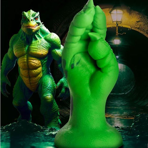 CREATURE COCKS RAPTOR CLAW FISTING SILICONE DILDO - XRAH469GRN