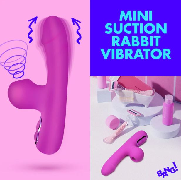 MINI SUCTION RABBIT VIBRATOR PURPLE - XRAH477