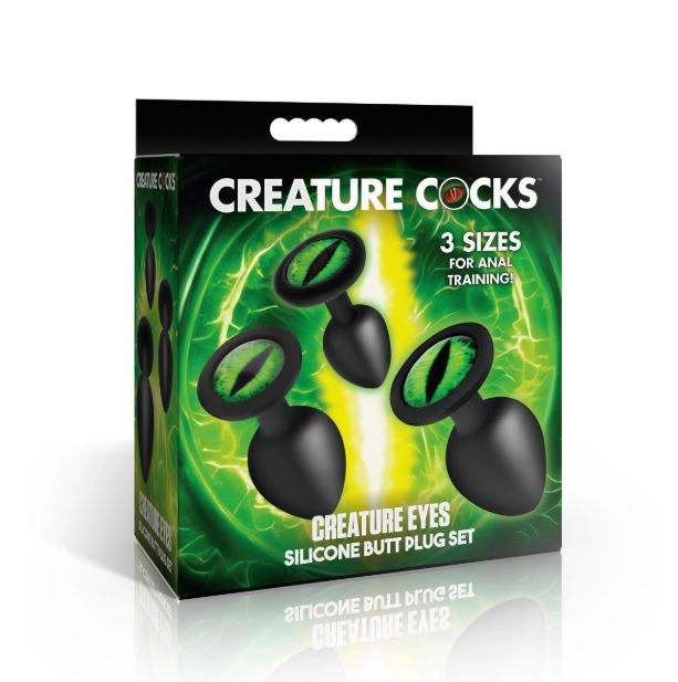 CREATURE COCK CREATURE EYES SILICONE BUTT PLUG SET - XRAH736