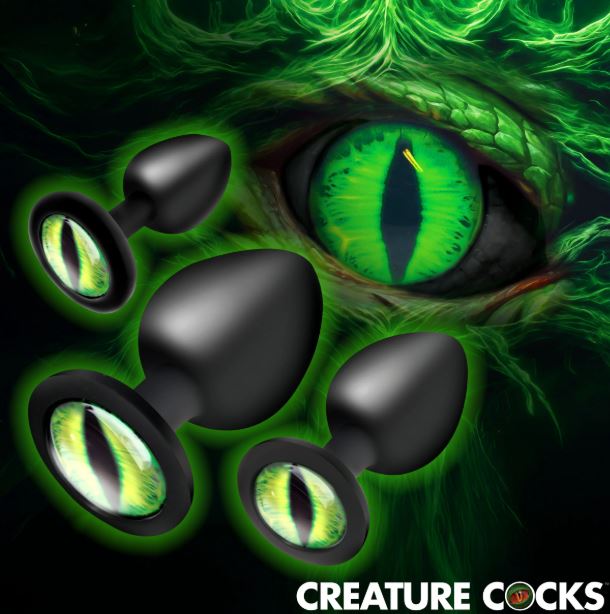 CREATURE COCK CREATURE EYES SILICONE BUTT PLUG SET - XRAH736