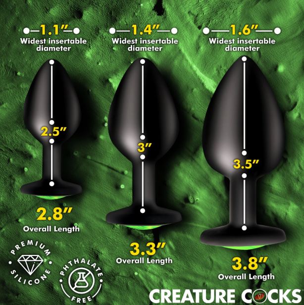 CREATURE COCK CREATURE EYES SILICONE BUTT PLUG SET - XRAH736