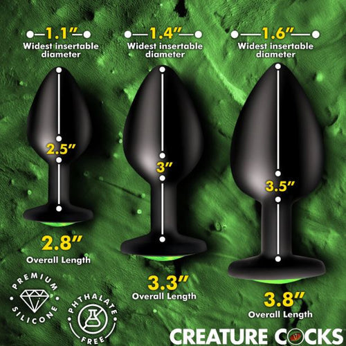 CREATURE COCK CREATURE EYES SILICONE BUTT PLUG SET - XRAH736