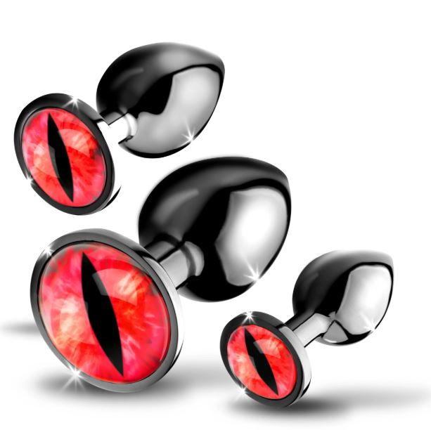 CREATURE COCK SINISTER EYE METAL BUTT PLUG SET - XRAH738