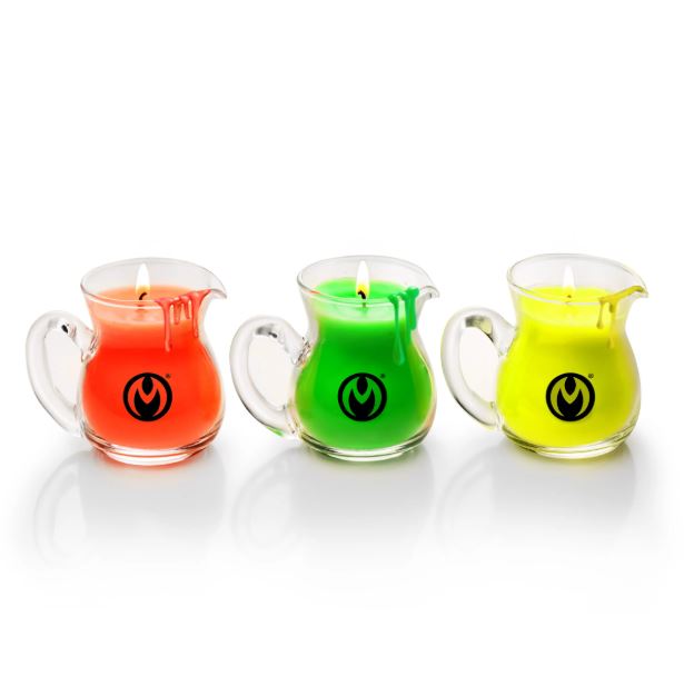 MASTER SERIES GLOW POUR DRIP CANDLE SET OF 3 BLACKLIGHT REACTIVE - XRAH765