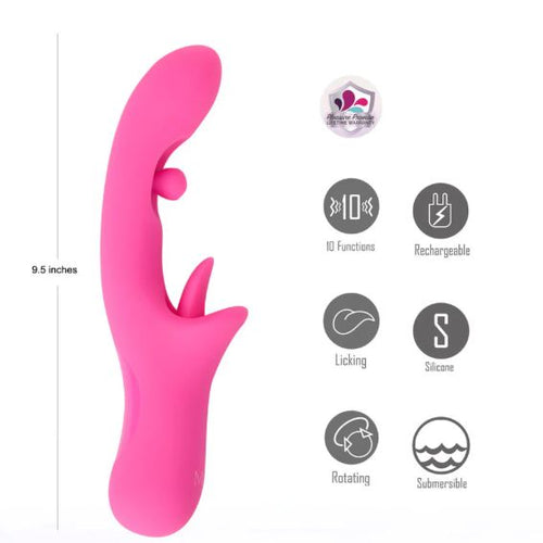 ALORA DUAL MOTOR LICKING & ROTATING VIBE PINK - MTBO2510PNK