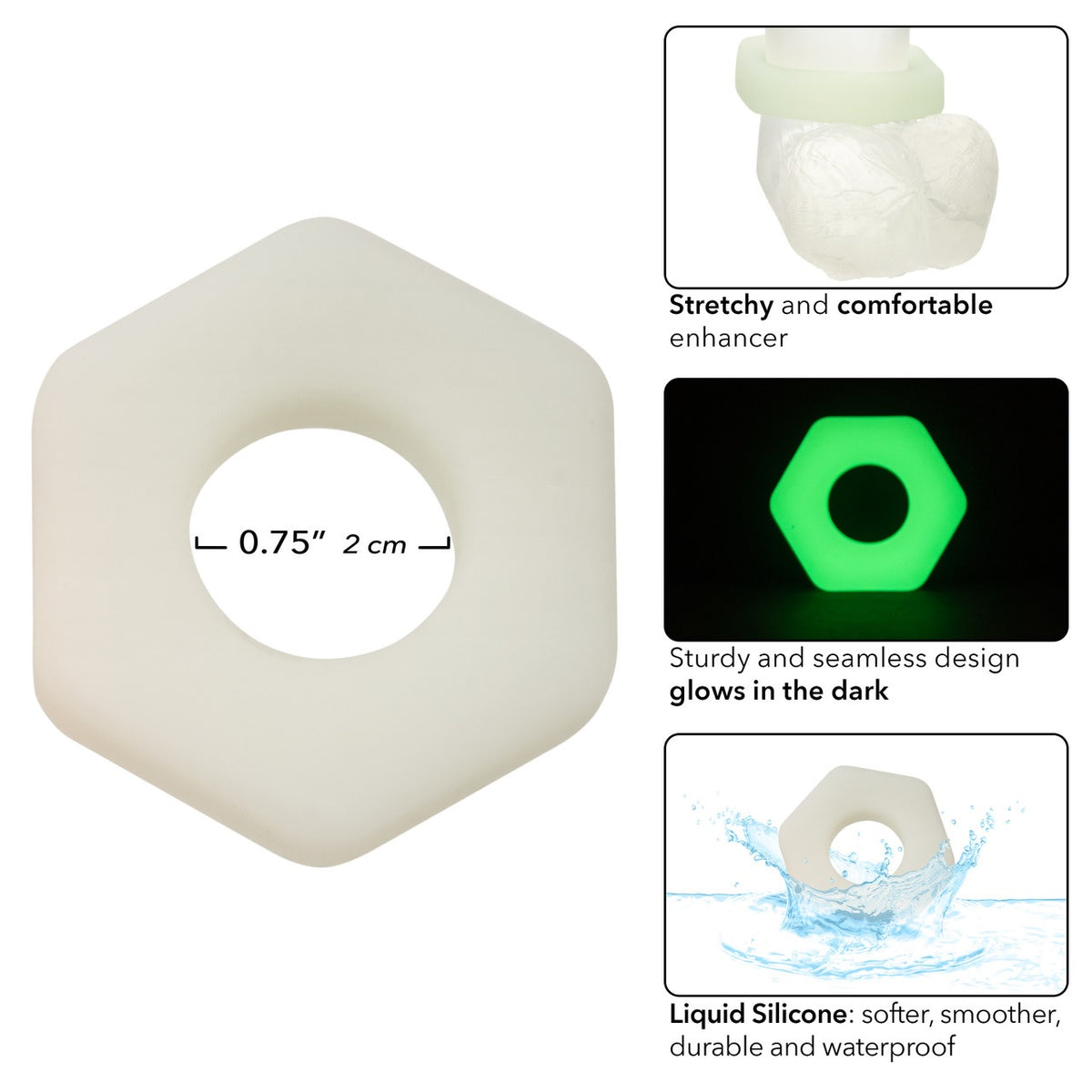 ALPHA PROLONG SEXAGON RING GLOW IN THE DARK - SE149173
