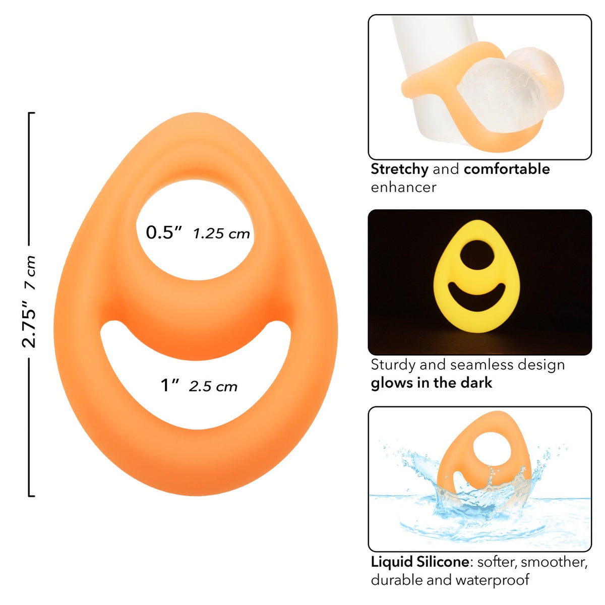 ALPHA LIQUID SILICONE TEARDROP GLOW IN THE DARK - SE149230