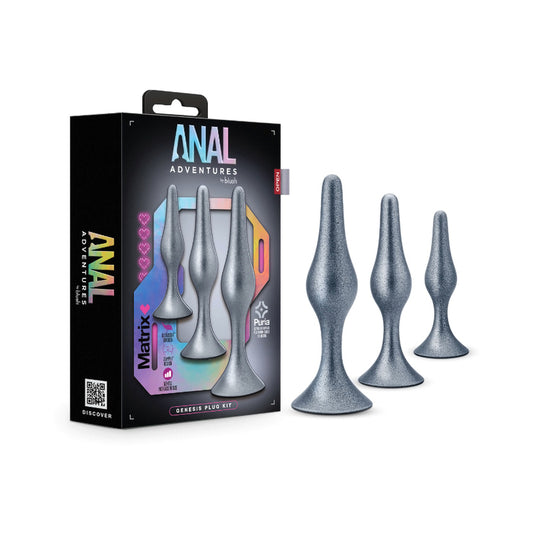 Anal Adventures Matrix Genesis Plug Kit Stellar Silver-Pinkfoxxx