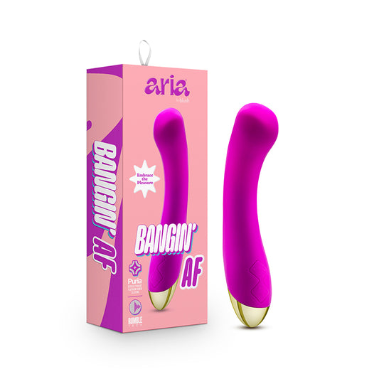 Aria Bangin' AF Rechargeable Silicone G-Spot Vibrator Purple-Pinkfoxxx