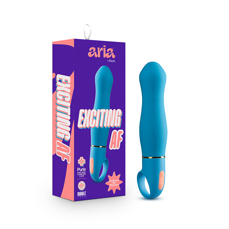 Aria Exciting AF Silicone Vibrator Blue-Pinkfoxxx