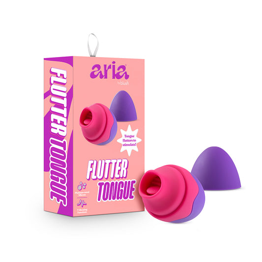 Aria Flutter Tongue Rechargeable Silicone Flicking Vibrator Purple-Pinkfoxxx