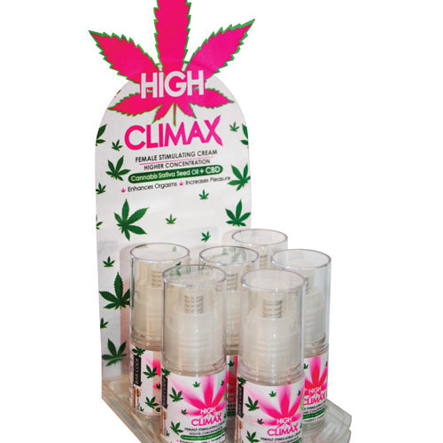 HIGH CLIMAX FEMALE STIMULANT W/HEMP SEED OIL .5 OZ 6 PC DISPLAY - BA6HCCD