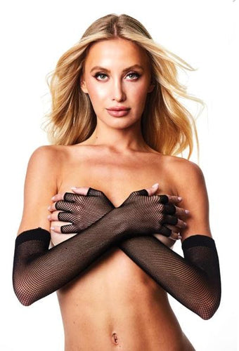 FINGERLESS FISHNET OPERA GLOVE BLACK - XGBLW6506