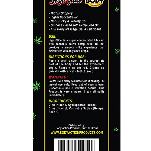 HIGH GLIDE EROTIC LUBRICANT 8.5 OZ BOTTLE - BAHG80