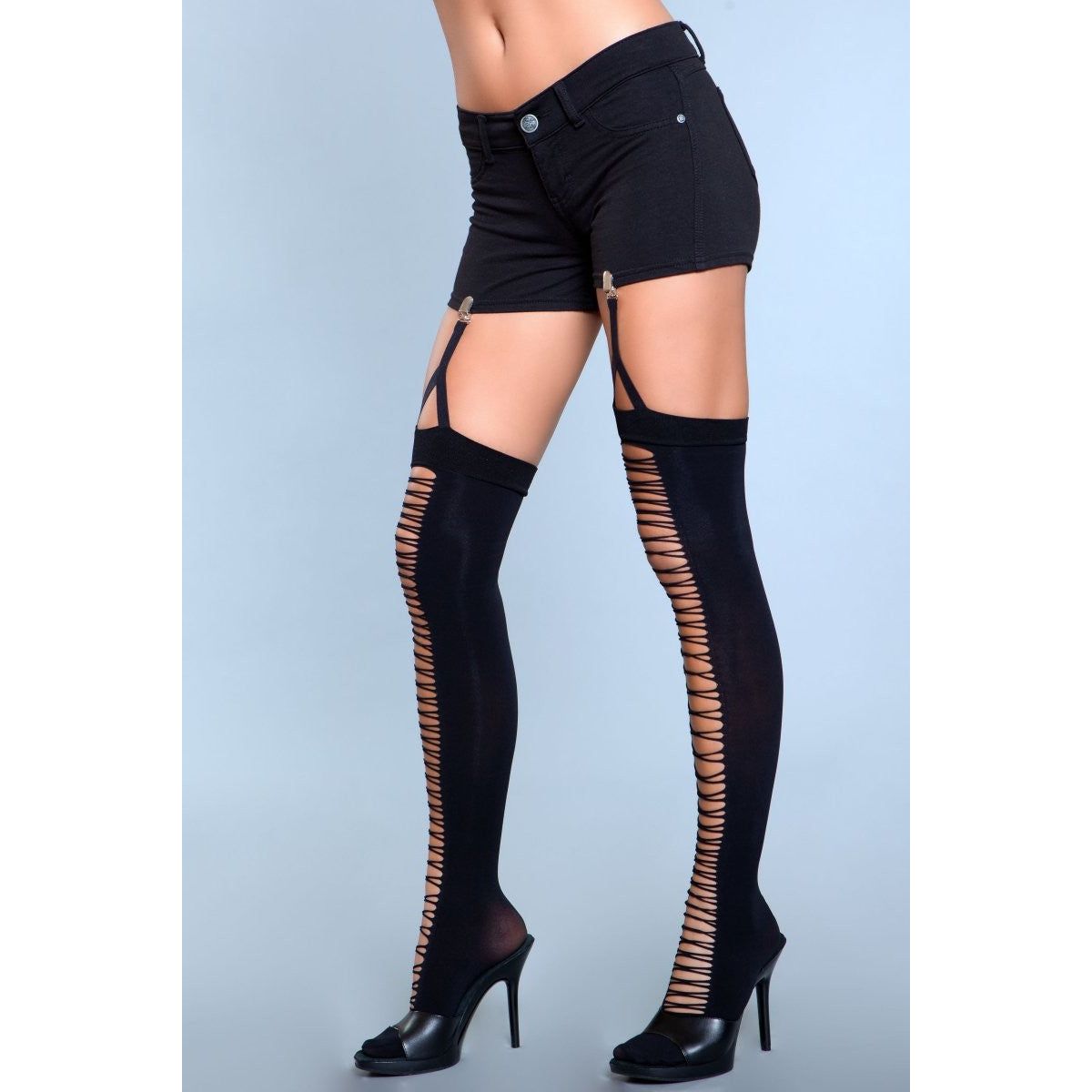 1929 Illusion Clip Garter Thigh Highs - Pinkfoxxx