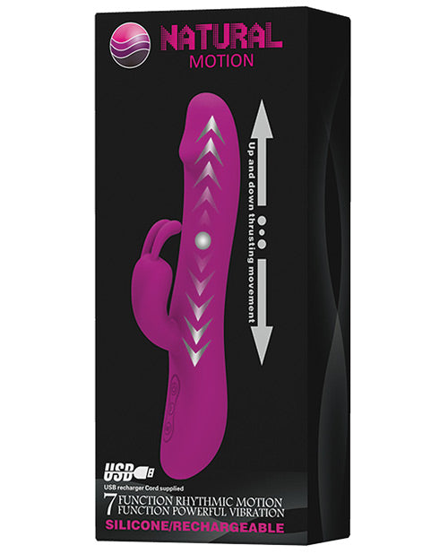 PRETTY LOVE NATURAL MOTION 7 FUNCTION RABBIT SILICONE PURPLE - PLMC02