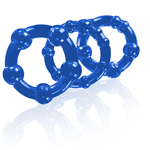 STAY HARD BEADED COCKRINGS 3PC SET BLUE - BN00013