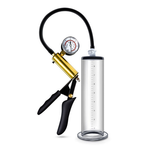 PERFORMANCE VX6 VACUUM PENIS PUMP W/ BRASS TRIGGER & PRESSURE GAUGE CLEAR - BN06301