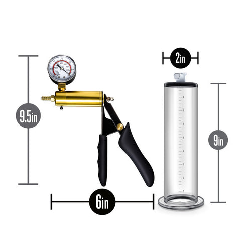 PERFORMANCE VX6 VACUUM PENIS PUMP W/ BRASS TRIGGER & PRESSURE GAUGE CLEAR - BN06301