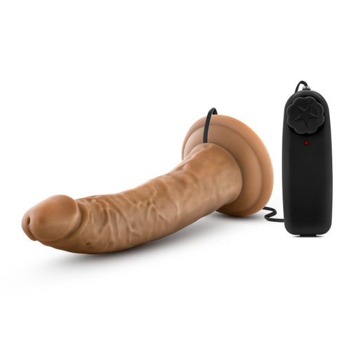 DR SKIN DR DAVE 7IN MOCHA VIBRATING COCK W/ SUCTION CUP - BN13707