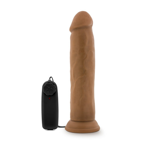 DR SKIN DR THROB 9.5IN MOCHA VIBRATING COCK W/ SUCTION CUP - BN13817