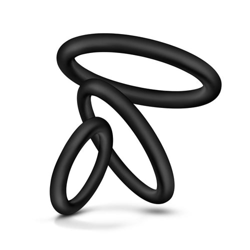 PERFORMANCE VS4 PURE PREMIUM SILICONE COCKRING SET BLACK - BN370815