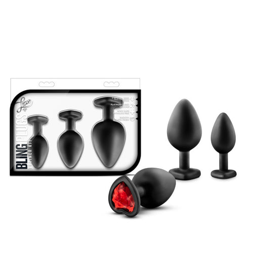LUXE BLING PLUGS TRAINING KIT BLACK W/RED GEMS - BN395825