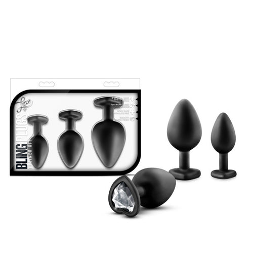 LUXE BLING PLUGS TRAINING KIT BLACK W/WHITE GEMS - BN395835