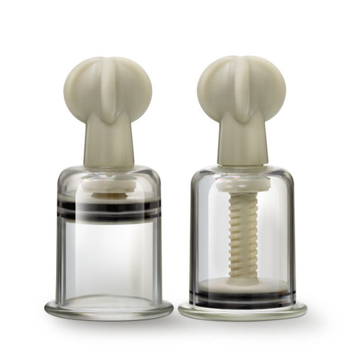 TEMPTASIA CLIT & NIPPLE TWIST LARGE SUCKERS SET OF 2 CLEAR - BN49991