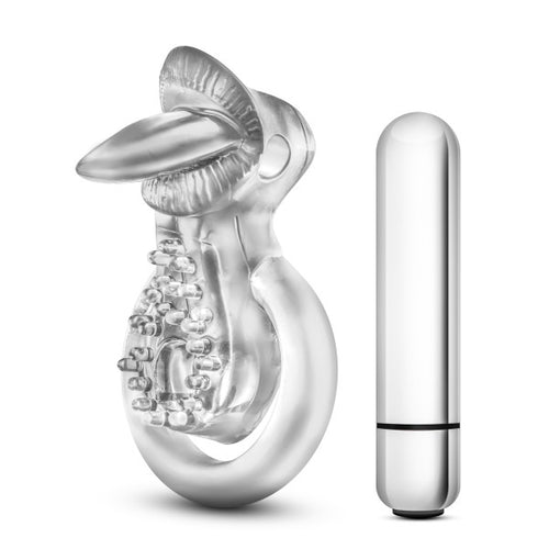 STAY HARD 10 FUNCTION TONGUE RING VIBRATING CLEAR - BN66912