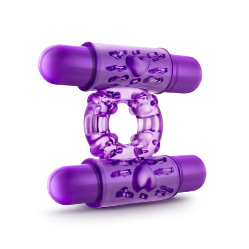 PLAY WITH ME DOUBLE PLAY DUAL VIBRATING COCKRING PURPLE - BN77101